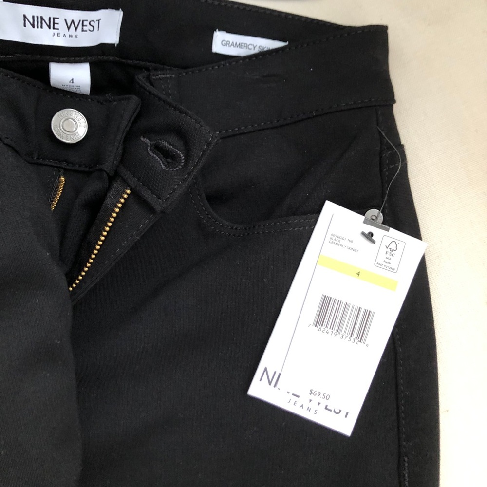 NWT Nine West Gramercy Skinny black pants size 4
